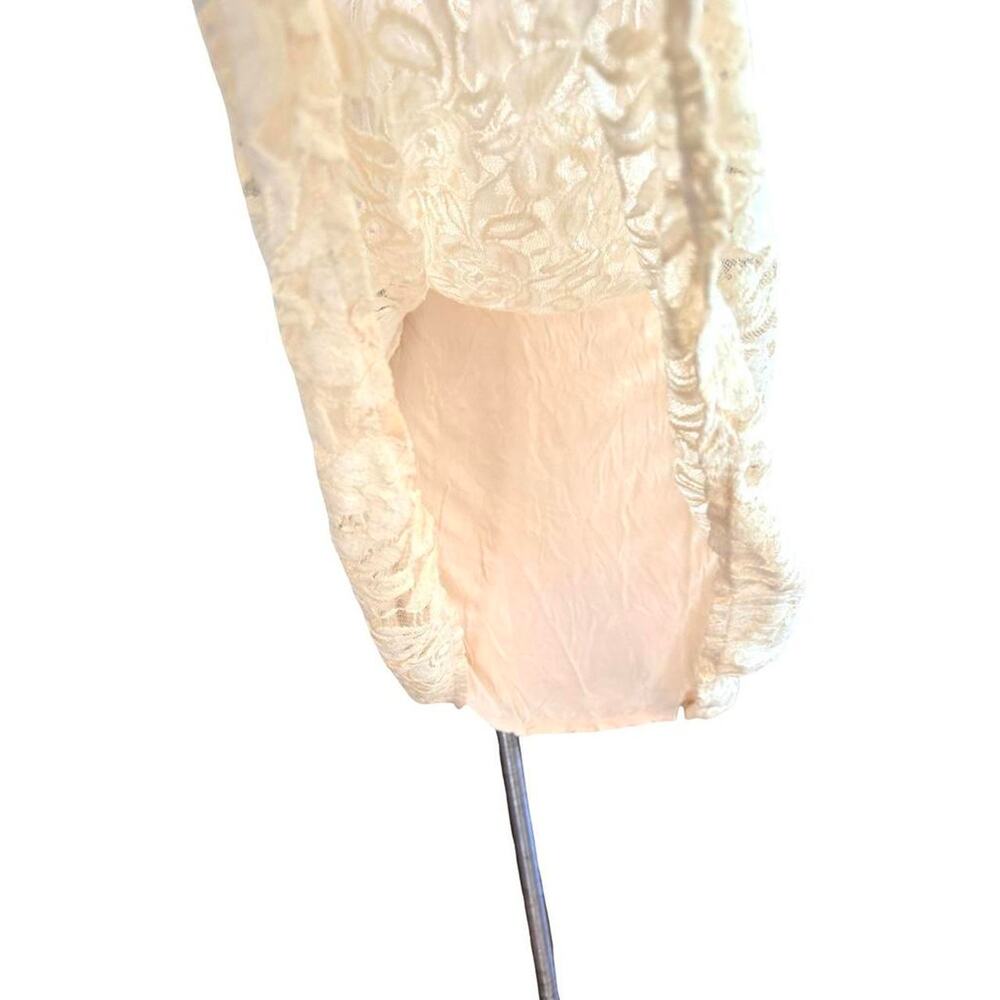 Free People Miles of Lace Cream Dress Cottagecore Boho Bridal  Sz M Mini - Picture 5 of 8
